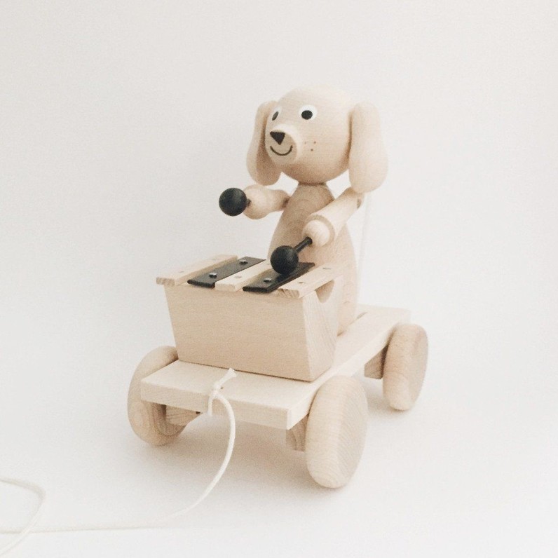 Wooden Pull-Along Puppy With Xylophone