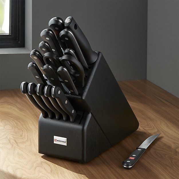 Wüsthof Gourmet 18-Piece Black Knife Block Set
