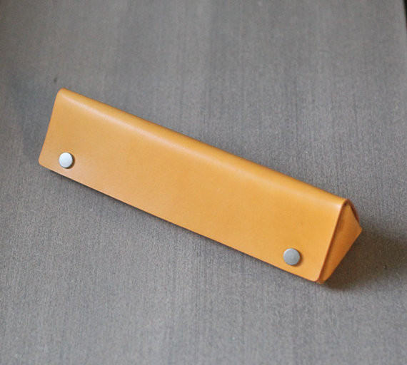 Yellow Leather Pencil Case