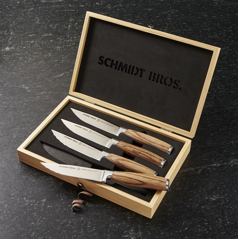 Zebra Wood Steak Knives Set of Four
